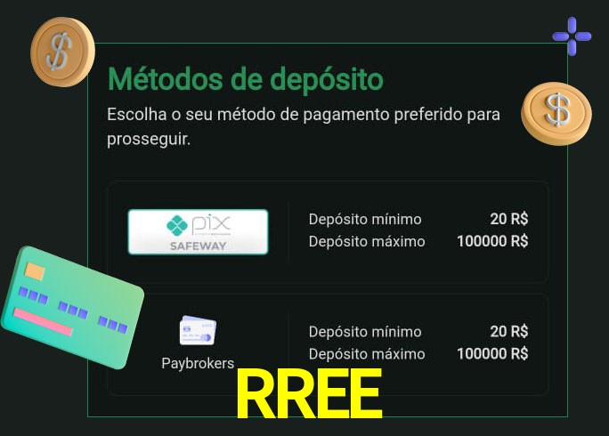 O cassino RREE oferece uma grande variedade de métodos de pagamento